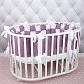 Бортики Бонбон в кроватку Amarobaby Royal Care, 6 предметов (Вишня/белый
						
					) — Фото