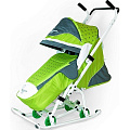 Санки-коляска RT Скользяшки Мозаика Р14 (салатовый-серый-белый) — Фото