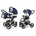 Детская коляска Esspero Newborn Lux 2 в 1, шасси Beige (Navy Grey
						
					) — Фото