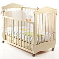 Детская кроватка Можгинский лесокомбинат Каролина с колесами (Слоновая кость) — Фото