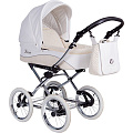 Детская коляска Nastella Luxe Eco 3 в 1, эко-кожа, шасси Black (White
						
					) — Фото