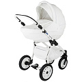 Детская коляска Adamex Jogger Ecco-Кожа 2 в 1 (Белый
						
					) — Фото