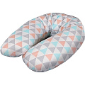 Трикотажная подушка для кормления Ceba Baby Multi (W-741-067-016 Triangle Turquoise-Orange) — Фото