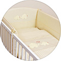 Постельное бельё Ceba Baby с вышивкой, 3 предмета (W-806-057-171 Elephants Creamy) — Фото