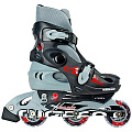Роликовые коньки RT Коробейники PW-129СВ, пластмассовая рама, 26-29 р. (Черно-серый) — Фото