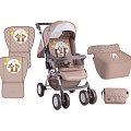 Детская прогулочная коляска Bertoni Combi, с накидкой на ножки (Бежевый / Beige Daisy Bears 1730
						
					) — Фото