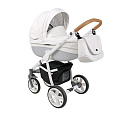 Детская коляска Roan Bass Eco 2 в 1, эко-кожа (Carbon white Coconut/white
						
					) — Фото
