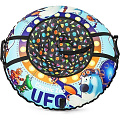 Надувные санки-ватрушка-тюбинг Cosmic Zoo UFO (синий-медвежонок) — Фото