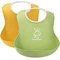 Мягкий пластиковый нагрудник BabyBjorn, 2 шт. (Желтый/Зеленый) — Фото