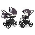 Детская коляска Esspero Newborn Lux 2 в 1, шасси Black (Grey Leves
						
					) — Фото