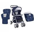 Детская прогулочная коляска Lorelli Apollo с перекидной ручкой (Синий / Dark Blue Friends 1712
						
					) — Фото