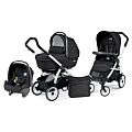 Детская коляска Peg-Perego Book Plus Sportivo 3 в 1, шасси White (Mod.Black
						
					) — Фото