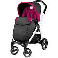 Детская прогулочная коляска Peg-Perego Book S Plus Pop-Up, шасси White (Fleur
						
					) — Фото