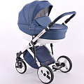 Детская коляска Lonex Comfort Special Ecco 3 в 1, эко-кожа (Deep blue
						
					) — Фото