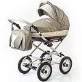 Детская коляска Esperanza Victoria Prestige 2 в 1 Цвет рамы - Бежевый - Маленькие колеса (27
						
					) — Фото