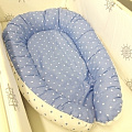Гнёздышко для малыша  ByTwinz  "Babynest" (Синий горох) — Фото