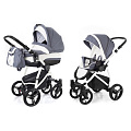 Детская коляска Esspero Newborn Lux 2 в 1, шасси White (Grey Lux
						
					) — Фото