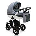Детская коляска Verdi Pepe Eco Plus 3 в 1, ткань+эко-кожа (27 Flower Grey
						
					) — Фото