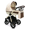 Детская коляска Verdi Pepe Eco Plus 3 в 1, ткань+эко-кожа (33 Linen Choco
						
					) — Фото