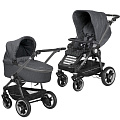 Детская коляска Teutonia BeYou V4 Elite WHL3 2 в 1 (6040-6040-6160 Marble-Twinkle шасси Graphite
						
					) — Фото