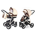 Детская коляска Esspero Newborn Lux 2 в 1, шасси Beige (Beige Brown
						
					) — Фото
