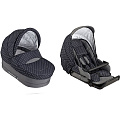 Детская коляска Jedo Classic Bartatina Alu Plus 2 в 1, ткань, амортизация на ремнях, черное шасси (276
						
					) — Фото