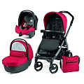 Детская коляска Peg-Perego Book S Plus Sportivo 3 в 1, шасси Jet (Bloom Red
						
					) — Фото