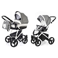 Детская коляска Esspero Newborn Lux 2 в 1, шасси White (Denim
						
					) — Фото
