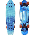 Скейтборд RT Y-Scoo Big Fishskateboard metallic 27" с сумкой арт. 402H, 68,6х19 (blue-brown) — Фото
