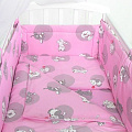 Комплект в детскую кроватку Фея Наши Друзья 7 предметов (Розовый
						
					) — Фото