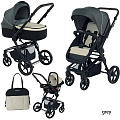 Детская коляска Foppapedretti 3Chic Travel System Black Frame 3 в 1 (grey
						
					) — Фото