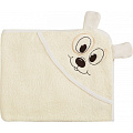 Детское полотенце с капюшоном Twinklbaby Fun Dry Собачки (Светло-бежевый с белыми ушками 1801) — Фото