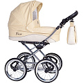 Детская коляска Nastella Luxe Eco 3 в 1, эко-кожа, шасси Black (Beige
						
					) — Фото