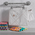 Kidboo Комплект для купания: полотенце с уголком+варежка 75х75 см (Honey Bear Linen) — Фото