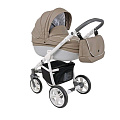 Детская коляска Roan Bass Eco 2 в 1, эко-кожа (Carbon white Cappucino/ white
						
					) — Фото