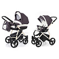 Детская коляска Esspero Newborn Lux 2 в 1, шасси Beige (Grey Leves
						
					) — Фото