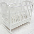 Детская кроватка-качалка Baby Luce Лана 3.1 + колеса (белый) — Фото