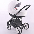Детская коляска Lonex Comfort Special Ecco 3 в 1, эко-кожа (White/cell & applic
						
					) — Фото