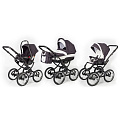 Детская коляска Esspero Classic 3 в 1, шасси Black (Grey Leves
						
					) — Фото