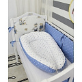 Гнёздышко для малыша  ByTwinz  "Babynest" (Мишки синие) — Фото