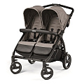 Детская прогулочная кoляcкa для двойни Peg-Perego Book For Two Classico, с рождения (Mod Beige
						
					) — Фото