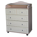 Пеленальный комод Антел Ульяна-6 800/5 МДФ (Слоновая кость
						
					) — Фото