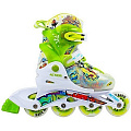 Роликовые коньки RT Коробейники PW-116AF, пластмассовая рама, 26-29 и 30-33 р. (зеленый 26-29 размер) — Фото