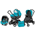 Детская коляска Peg-Perego Book Plus Sportivo 3 в 1, шасси Jet (Bloom Scuba
						
					) — Фото