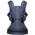 Многофункциональный рюкзак-кенгуру BabyBjorn One Cotton для ношения ребёнка на груди и на спине (Синий/Деним) — Фото