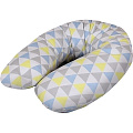 Трикотажная подушка для кормления Ceba Baby Multi (W-741-067-019 Triangle Blue-Yellow) — Фото
