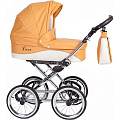Детская коляска Nastella Luxe Eco 2 в 1, эко-кожа, шасси Black (Brown
						
					) — Фото