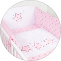Постельное бельё Ceba Baby с вышивкой, 3 предмета (W-806-066-130 Stars Pink) — Фото
