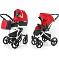 Детская коляска Esspero Newborn Lux 2016 2 в 1, шасси White (Red
						
					) — Фото