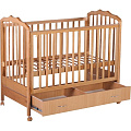 Детская кроватка Baby Luce Капитан 1.3 на колесах (натуральный бук) — Фото